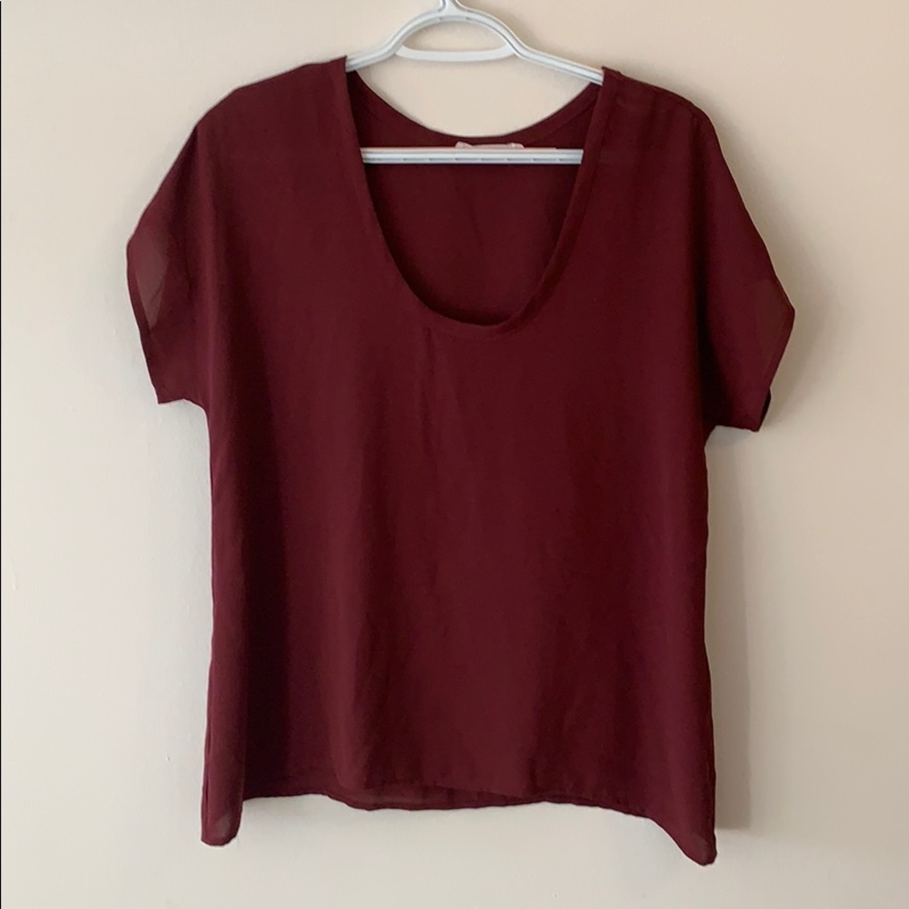 Maroon loose fitting blouse